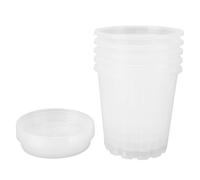 lvifloae Orchid Pots with Holes and Saucers 5 Set Clear Plastic Orchid Planter Breathable Plant Pot for Indoor Outdoor Garden Weather Transparent Design Optimal Drainage (Medium NF140 and 140