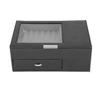 lvifloae Pen Display Case Pens Organizer Storage Double Layer Fountain Pens Storages Cases PU Leather Pencil Holder Collection Organizerbrown for Desk Store Various, Stationery, And Ink (Black)