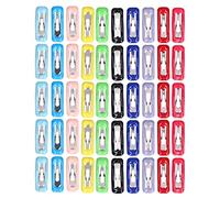 lvifloae Pet Hair Clips 50pcs Colored Small Grooming Hairpin for Bunny Chinchilla Guinea Pig Fade R esistant Stainless Steel E poxy, Cute Snap On Pet Decor Perfect for Grooming Party Use