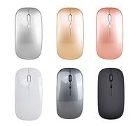 lvifloae Ratón Ultra Delgada de ratón inalámbrico Delgada 2.4g Mouse silencioso portátil con Receptor USB Oficina Recargable para la portátil Android PC (Negro)