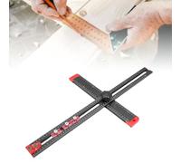 lvifloae Regla de posicionamiento de perforación 4 en 1, cuadrado en T de múltiples ángulos ajustable de 60 cm con 3 controles deslizantes para instalación de carpintería,