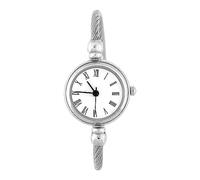 lvifloae Reloj analógico Redondo de aleación de Cuarzo con Correa Abierta, Relojes de Cuero para Mujer, Relojes de Vestir Informales a la Moda, números arábigos, Esfera Negra (Plato Blanco Romano)