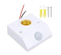lvifloae Sensor de movimiento IR Enchufe de luz Instalación externa ajustable Sensor de cuerpo humano Base de bombilla para bombilla E27 Pasillo Sótano