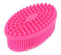 Lvifloae Silicona suave Pincel sensorial para bebé para baño de bebé Scrubbers Exfoliador Cepillo Tactilidad Cabeza de la cabeza del cabello (Rosa rojo)