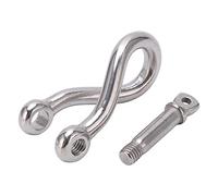 lvifloae Stainless Steel Swivel Twist Shackle Marine Grade 8mm Swivel Yacht Boat Twisted Anchor Lock for Yacht Boat Rigging Lifting 90° Twist Lock