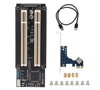 lvifloae Tarjeta de expansión PCIE 1X a Ranura Pcie Dual, Tarjeta adaptadora PCI E a PCI Dual, Placa Base con diseño de Ranura Abierta, Que Proporciona Soporte de energía Estable