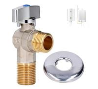 lvifloae Válvula de Cierre de ángulo de Rosca G1/2 de latón, válvula de Cierre de Inodoro Grande, válvula Triangular Que Fluye, válvula de Cierre de ángulo de Agua Caliente fría, baño de (Azul)