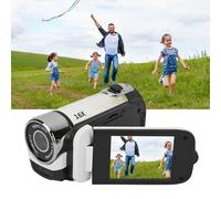 lvifloae Videocámara de Mano D90 1080p Cámara Digital de 16 megapíxeles Grabadora de vídeo HD con Zoom 16x con Pantalla giratoria de 2,4 Pulgadas y luz de Relleno Puerto de conexión USB (White)