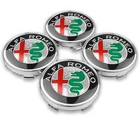 lvjiena 4 Piezas Coche Rueda Tapas Centrales para Alfa Romeo Giulietta Spider GT Giulia Mito 147 156 159 60mm, Tapacubos Tapas Llantas Centrales Impermeable Herrumbre Rueda Embellecedor Accesorios