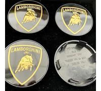 lvjiena 4 Piezas Coche Rueda Tapas Centrales para Lamborghini Urus Aventador Gallardo Huracan 60 mm, Tapacubos Tapas Llantas Centrales Impermeable Herrumbre Rueda Embellecedor Accesorios