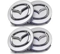 lvjiena 4 Piezas Coche Rueda Tapas Centrales para Mazda 5 2005-2015, Tapacubos Tapas Llantas Centrales Impermeable Herrumbre Rueda Embellecedor Accesorios,Silver-57mm