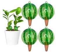 Lvjkes 4 Pieza Riego automatico macetas, Regar Plantas Vacaciones, Diseño con Forma de sandíao, Bola de riego para Plantas Apta para Varias macetas (1Pieza x 500 ml)