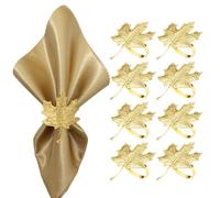 Lvjkes 8 Piezas Servilletero, Forma de Hoja Dorado servilletero de Mesa, Metal servilleteros Individuales, para Boda, Banquete, Aniversario, Fiesta, cumpleaños, Festival,decoración de Mesa (Dorado-7)