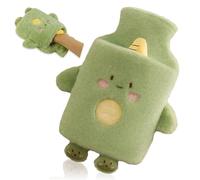 Lvjkes Bolsa de agua caliente de 1 litro para niños con funda, dulce peluche termo animales, para limpieza, extraíble, a prueba de explosiones y a prueba de fugas, para niños y adultos (unicornio)