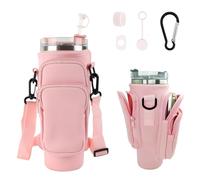 Lvjkes Bolsa para Stanley Cup 1,2 l/40 oz, con Compartimento para móvil, Correa Ajustable para el Hombro, portabotellas con Tres Bolsillos para Viajar, Hacer Senderismo y Montar en Bicicleta, Rosa