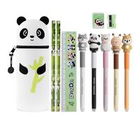 Lvjkes Estuche Silicona, Estuche Vertical 2 en 1 (Panda-Bambú1)