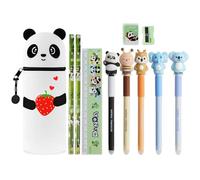 Lvjkes Estuche Silicona, Estuche Vertical 2 en 1 (Panda-Fresa)