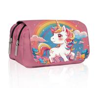 Lvjkes Estuche Unicornios, Estuche Escolar 3 Compartimentos Alta Capacidad, Estojo con Solapa y Cremallera, para Niños, Chico, Chica, Adolescentes, Estudiantes