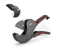 Lvjkes Máquina cortadora de tubos, cortatubos pvc 42 mm, Cortatubos de plástico con trinquete y autobloqueo, Adecuada para tubos de PVC, PEX, PPR, PE, PP