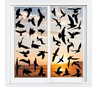 Lvjkes Pegatinas de ventana anticolisión, 37 Piezas Calcomanías de Ventana de Anticolisión, Pegatinas de vidrio para ventanas para detener a los pájaros que vuelan hacia las ventanas (Negro-Colibrí)