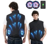 Lvkakmox Chaleco de refrigeración con 2 ventiladores sin escobillas y batería de 21 V 20000 mAh, chaleco de refrigeración para hombres y mujeres, 4 niveles de velocidad, ligero y transpirable, ideal