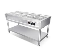 LVLDAWA Calentador Alimentos Comercial, Mesa Vapor Eléctrica Abierta Acero Inoxidable, Estación para Servir Comida Caliente Control Temperatura Independiente(150X66X80CM-16 Boxes)