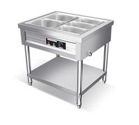LVLDAWA Calentador Alimentos Comercial, Mesa Vapor Eléctrica Abierta Acero Inoxidable, Estación para Servir Comida Caliente Control Temperatura Independiente(80X66X80CM-5 Boxes)