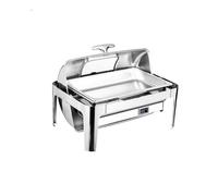 LVLDAWA Calentador Alimentos Tipo Chafing Dish 9 litros, Conjunto Calentador Alimentos Buffet Acero Inoxidable, Recipiente para Alimentos/Agua Soportes para Combustible(9L-A)