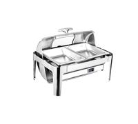 LVLDAWA Calentador Alimentos Tipo Chafing Dish 9 litros, Conjunto Calentador Alimentos Buffet Acero Inoxidable, Recipiente para Alimentos/Agua Soportes para Combustible(9L-B)