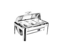 LVLDAWA Calentador Alimentos Tipo Chafing Dish 9 litros, Conjunto Calentador Alimentos Buffet Acero Inoxidable, Recipiente para Alimentos/Agua Soportes para Combustible(9L-C)