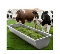 LVLDAWA Comedero De Acero Inoxidable para Ganado, Comedero Gran Capacidad para Heno, Bebedero Exterior Antigoteo para Cabras para Granjas Porcinas(150x30x18cm)