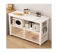 LVLDAWA Isla Cocina Almacenamiento, Soporte para Microondas Vitrina, Mesa Trabajo Y Organizador Despensa (Ideal como Aparador O Mueble Auxiliar)(100x30x80cm)