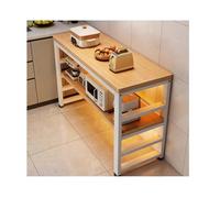 LVLDAWA Isla Cocina, Mesa Auxiliar Abierta Varios Niveles Para Microondas Y Horno, Armario Almacenamiento Abierto 2 Estantes Para Bar Doméstico El Comedor(A,80x35x80cm)