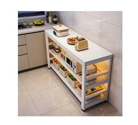 LVLDAWA Isla Cocina, Mesa Auxiliar Abierta Varios Niveles Para Microondas Y Horno, Armario Almacenamiento Abierto 2 Estantes Para Bar Doméstico El Comedor(B,120x40x80cm)