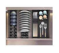 LVLDAWA Organizador Cajones Cocina, Estante Metálico para Vajilla, Bandeja Ajustable para Cubiertos, para Cucharas, Tenedores Y Cuchillos(60x41x24cm)