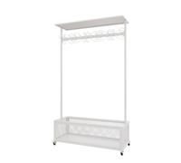 LVLDAWA Percha Cinturón Montada El Suelo, Percha Corbatas Metal para Armarios Comerciales Hombres Organizador Corbatas De Doble Cara Tiendas, Negocios(Blanco,70x35x156cm)