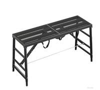 LVLDAWA Plataforma De Trabajo Ajustable, Taburete De Andamio Portátil Acero, Escalera De Plataforma Plegable Antideslizante para Limpieza Oficinas Y Hogares(Black,40x180cm-79-119cm)