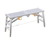 LVLDAWA Plataforma Trabajo Ajustable, Andamio Portátil Plegable, Escalera Y Taburete Antideslizante Acero Galvanizado para Limpieza Techos Y Lavado Vehículos(30x160cm-A)