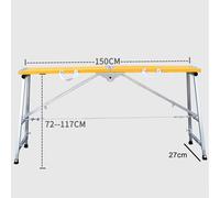 LVLDAWA Plataforma Trabajo Ajustable, Escalera Plegable Aluminio Patas Antideslizantes, Taburete Portátil Altura Ajustable para Lavado Y Reparación Autos(27x150cm-72-117cm)