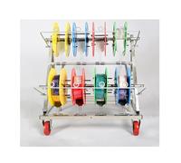LVLDAWA Porta Cables Un Solo Eje, Dispensador Portátil Alambre Multicarrete Rueda, Estante Alambre Acero Industrial Comercial Carretes para Comercio Minorista(52x68x75cm)