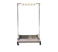 LVLDAWA Portaescobas Móvil, Escurridor Trapeadores Acero Inoxidable, Carrito Herramientas Limpieza con Ganchos para Escuelas, Restaurantes Garajes(68x51x109cm-A)