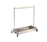 LVLDAWA Portaescobas Móvil, Escurridor Trapeadores Acero Inoxidable, Carrito Herramientas Limpieza con Ganchos para Escuelas, Restaurantes Garajes(100X51X103CM-B)