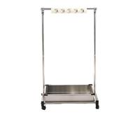 LVLDAWA Portaescobas Móvil, Escurridor Trapeadores Acero Inoxidable, Carrito Herramientas Limpieza con Ganchos para Escuelas, Restaurantes Garajes(68x51x109cm-B)