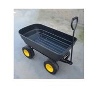 LVLDAWA Remolque para Jardín, Carro Jardín Estructura Acero para Exteriores, Carros Y Vagones De Jardín Resistentes con 4 Ruedas, para Tractor Cortacésped(Black,120x60x102cm)