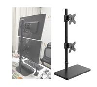 LVLDAWA Soporte Escritorio para Dos Monitores, Soporte Independiente para LCD, Pantalla Apilable Verticalmente con Altura Ajustable Giro para Casa, Oficina Escuela(17-32in-B)