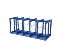 LVLDAWA Soporte para Tanques Oxígeno, Estante Fijo Metálico Suelo para Tanques Oxígeno, Base para Tanques Cilindros De Fábrica con Cadena Seguridad para Laboratorios(103X40X40CM)