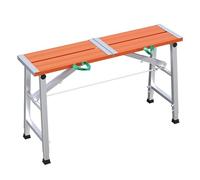 LVLDAWA Taburete Portátil Aluminio, Plataforma Trabajo Altura Ajustable Peldaño Antideslizante, Andamio Resistente para Pintura Paneles Yeso, para Lavado Reparación(Naranja,27x160cm-83-134cm)