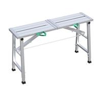 LVLDAWA Taburete Portátil Aluminio, Plataforma Trabajo Altura Ajustable Peldaño Antideslizante, Andamio Resistente para Pintura Paneles Yeso, para Lavado Reparación(Silver,27x180cm-83-134cm)
