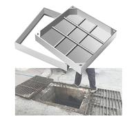 LVLDAWA Tapa Invisible Tanque Séptico Exterior, Tapa Registro Empotrada Acero Inoxidable, Tapa Cuadrada Empotrada Personalizable para Alcantarillado para Entradas(90X90CM)