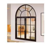 LVLDAWA Ventanas Cobertizo Arco Superior De Montaje Empotrado Ventanas Corredizas El Hogar Manijas, Ventanas Corredizas Horizontales con Mosquitero Vidrio Templado(Black,90X110CM)